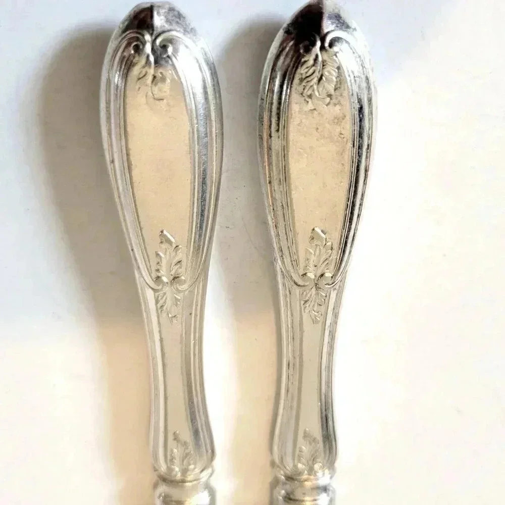 Holmes Booth & Haydens A1 Breakfast Knives Set Olive Pattern Silverplate 110g
